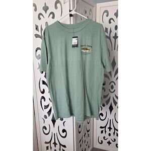 Salty Crew T Shirt Large Green Fishing Bass Graphic NWT Cotton Tee Mens
